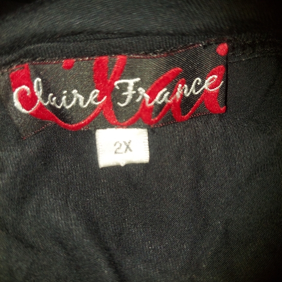 Claire France Asymmetric Black/White lightweight Cardigan size 2x - Picture 5 of 6